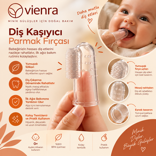 🦷 Vienra Diş Kaşıyıcı Parmak Fırçası